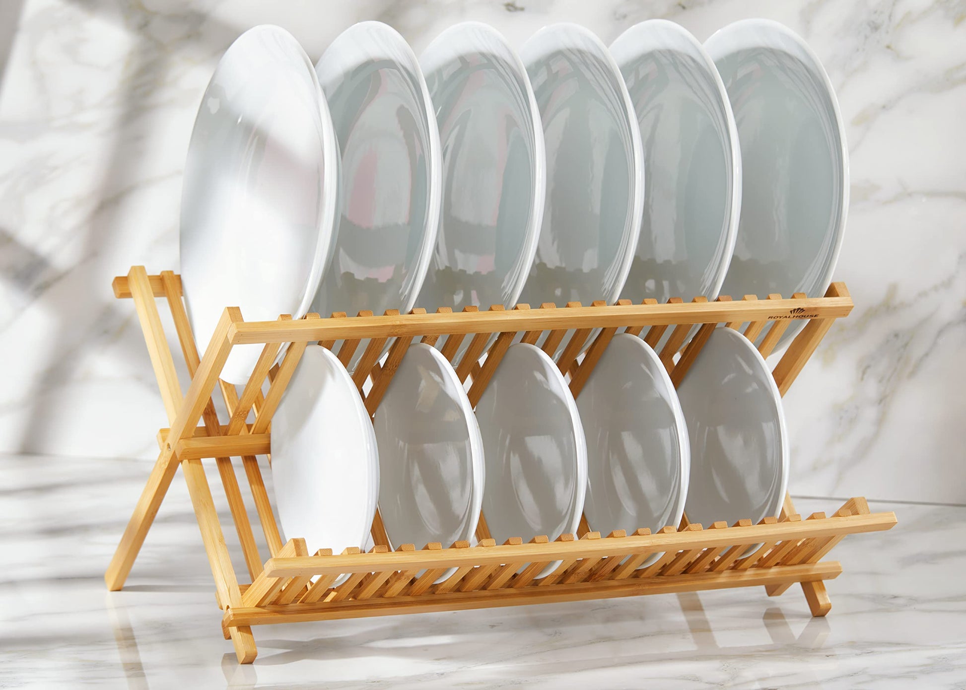Bamboo Dish Rack for Storing or Drying Dishes - Eco Girl Shop
