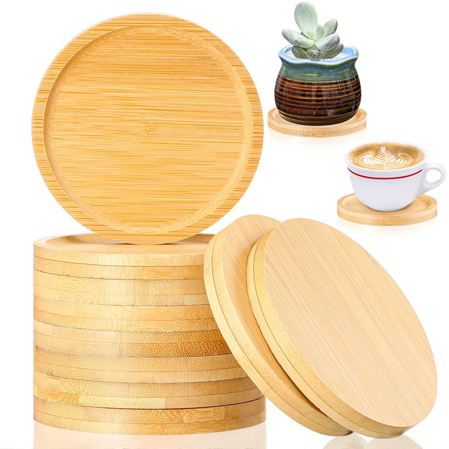 Round bamboo coaster