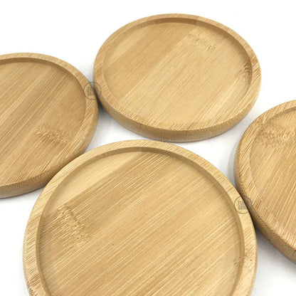 Round bamboo coaster