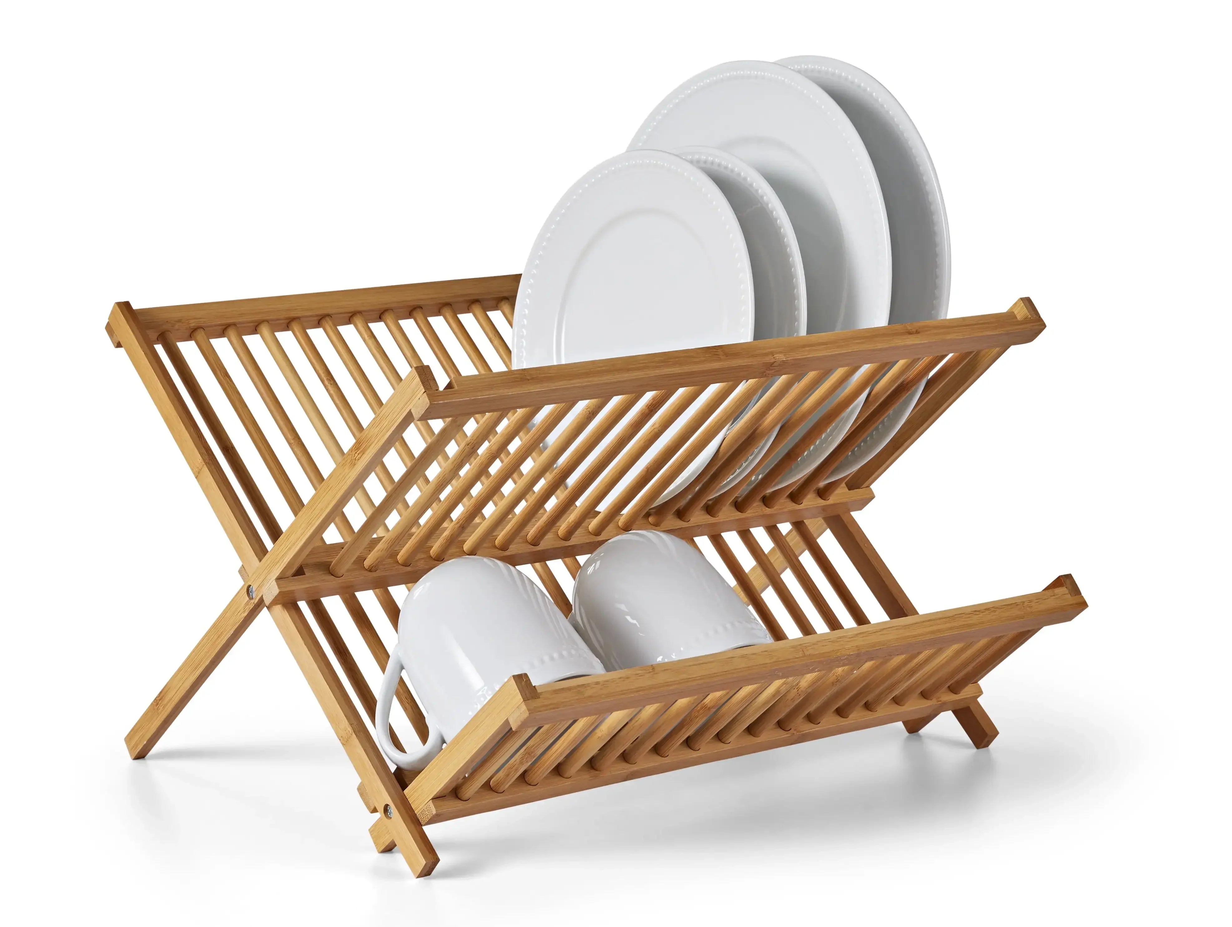 Natural Bamboo Folding Dish Rack With - Perfect For Kitchen And Restaurant  Use - Cup And Tableware Storage Rack - Kitchen Accessory - Temu France
