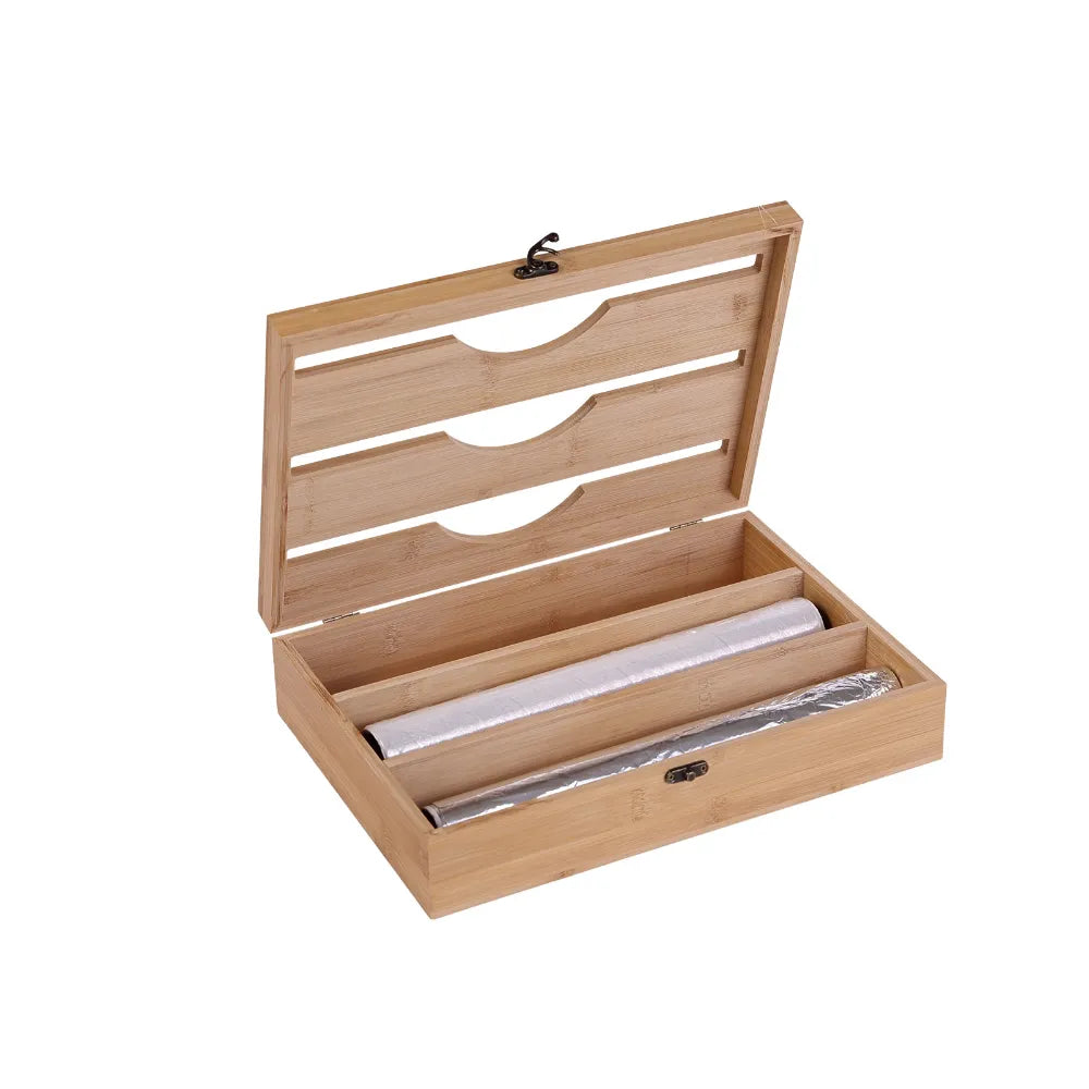 3 in 1 Bamboo Wrap Dispenser with cutter