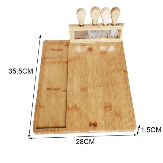 Bamboo Cheese Board and Cheese Knife Combo