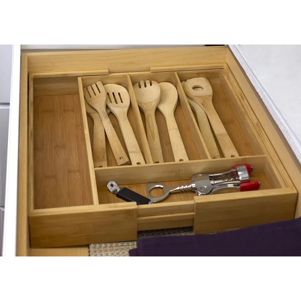 Bamboo Utensil Organizing Tray