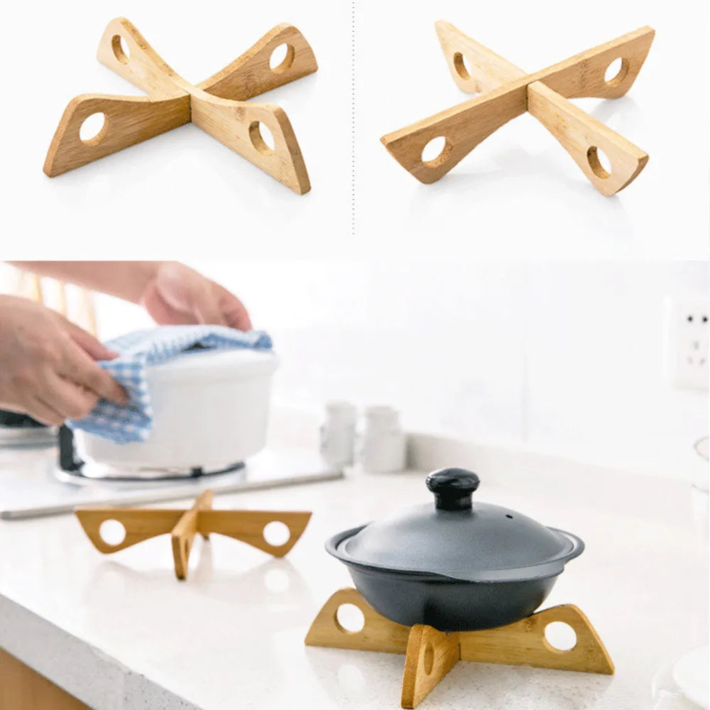 Multi function Bamboo pot holder