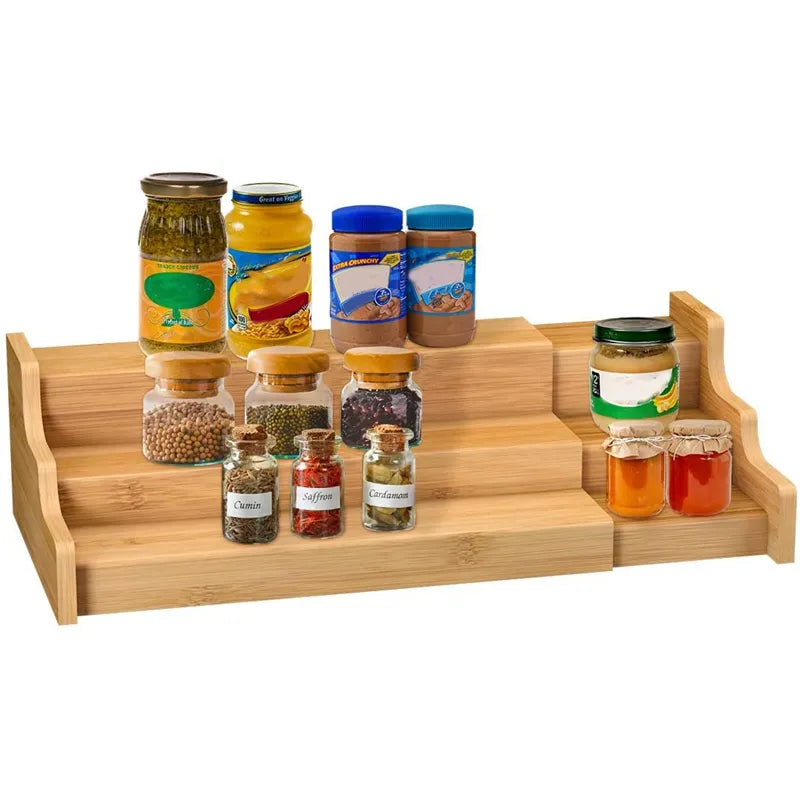 Bamboo 3 Tier Expandable Spice Rack